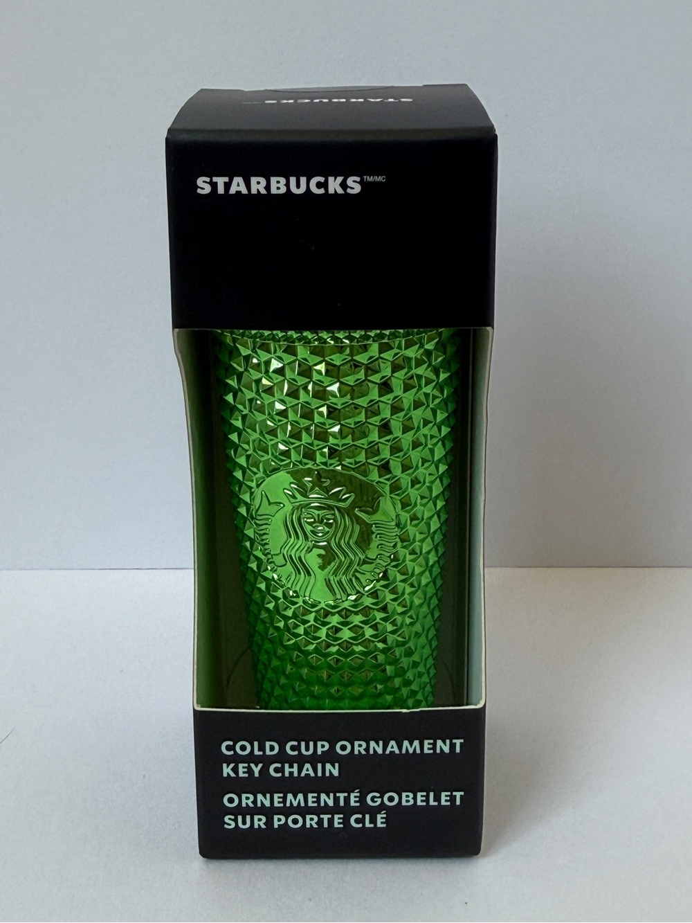 Starbucks Metallic Green Studded Cold Cup Keychain Ornament